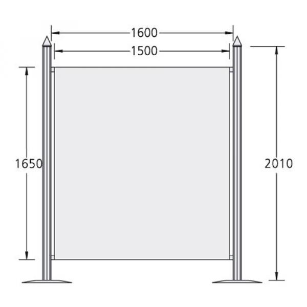 Technische Ma�e zur Octanorm Vario D2 Messewand mit Textildruck
